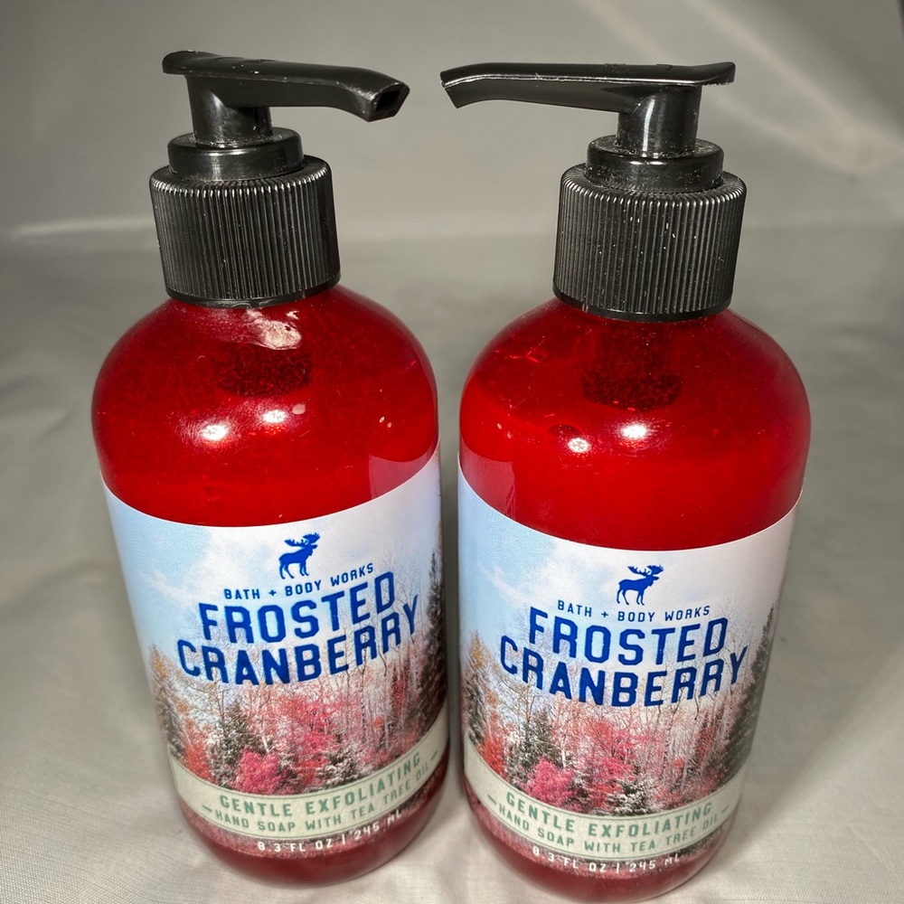 Frosted cranberry gentle exfoliating hand soap